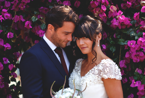 Couple with Bougainvillea
